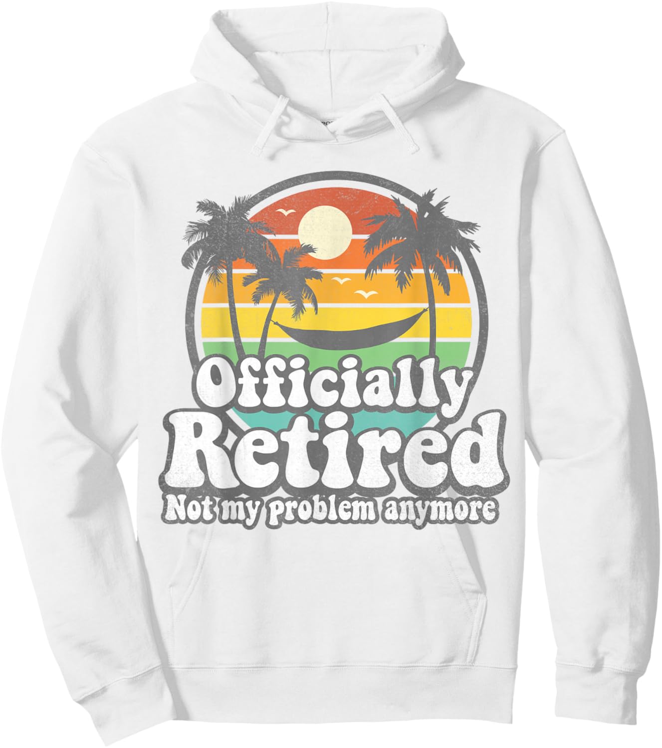 Officially Retired 2022 Hawaiian Beach Vintage Retirement Hoodie - Hoodie | White