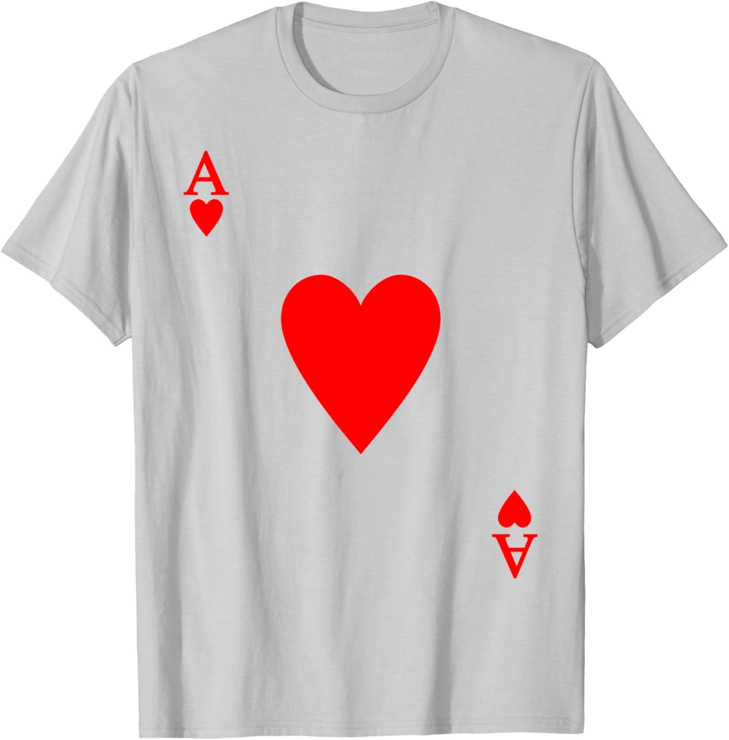 Ace of Hearts Funny Halloween Card Costume T-Shirt - T-Shirt | Ash