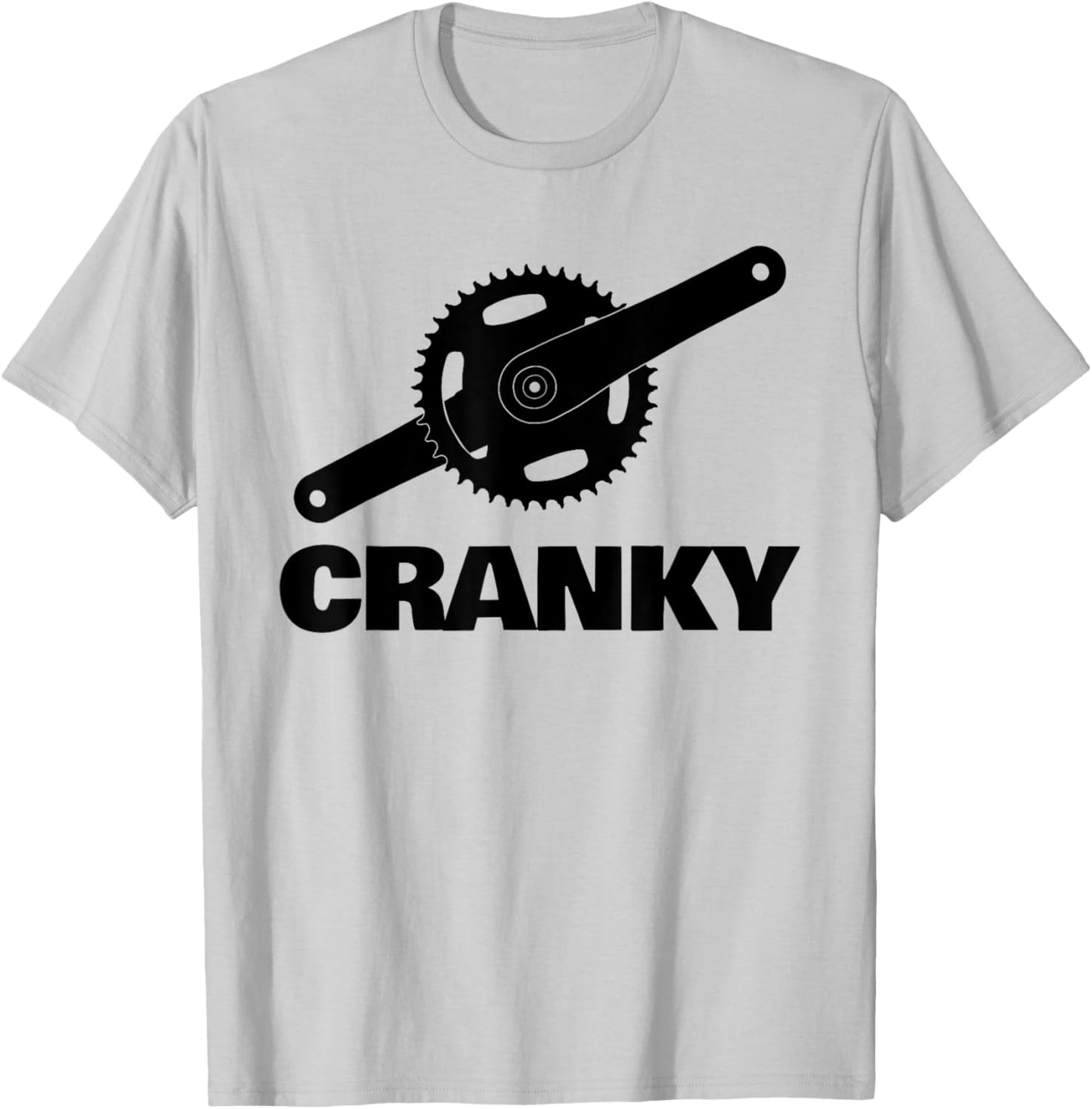 Cranky funny Bicycle Lover pun with Bicycle Crank T-Shirt - T-Shirt | Ash