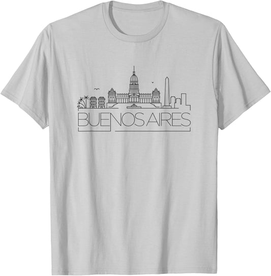 Buenos Aires Skyline T-Shirt - T-Shirt | Ash