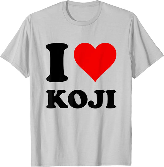 I Love Koji T-Shirt - T-Shirt | Ash