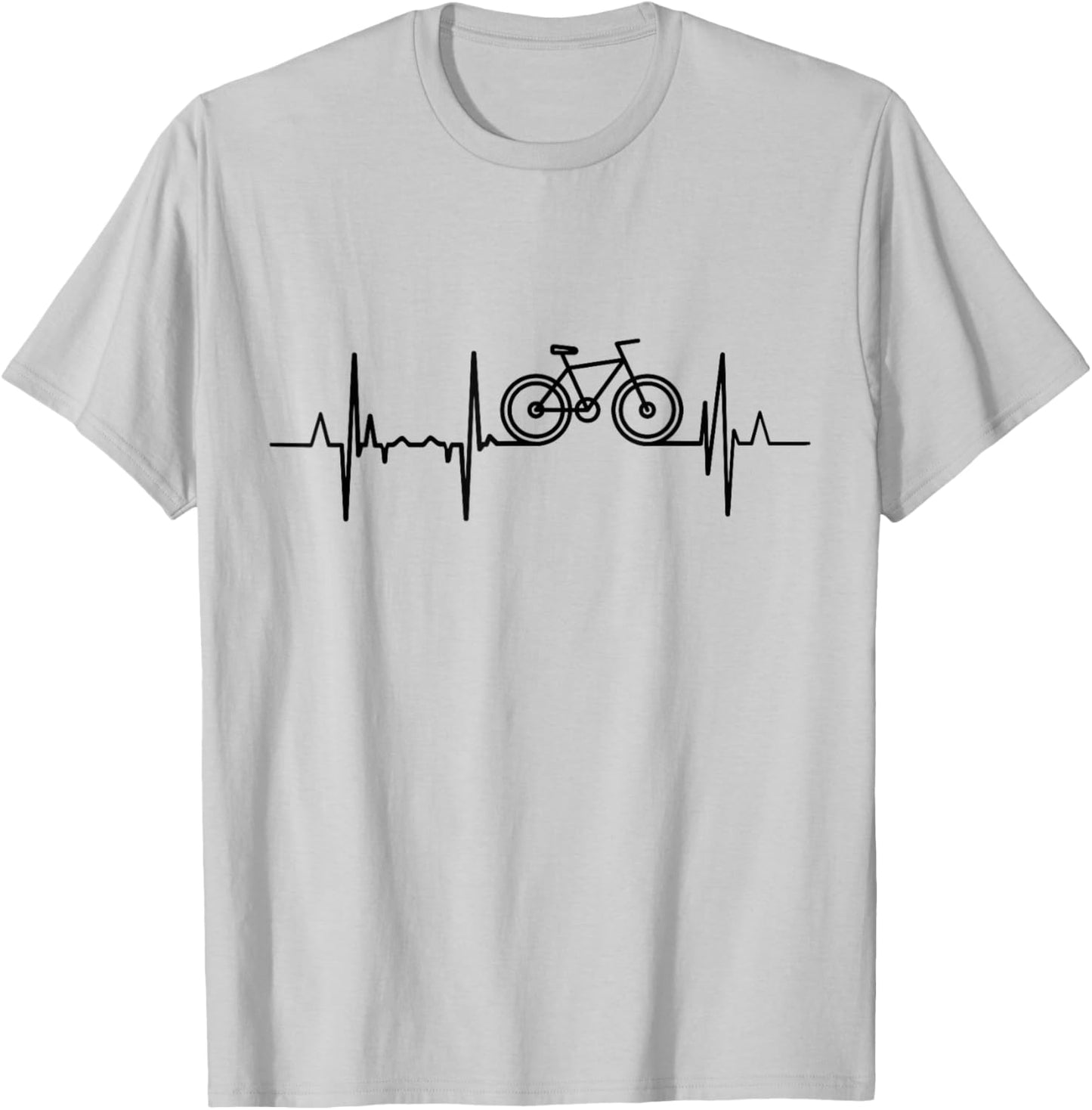 Racing Bicycle Heartbeat Cycling Pulse Line Biker T-Shirt - T-Shirt | Ash