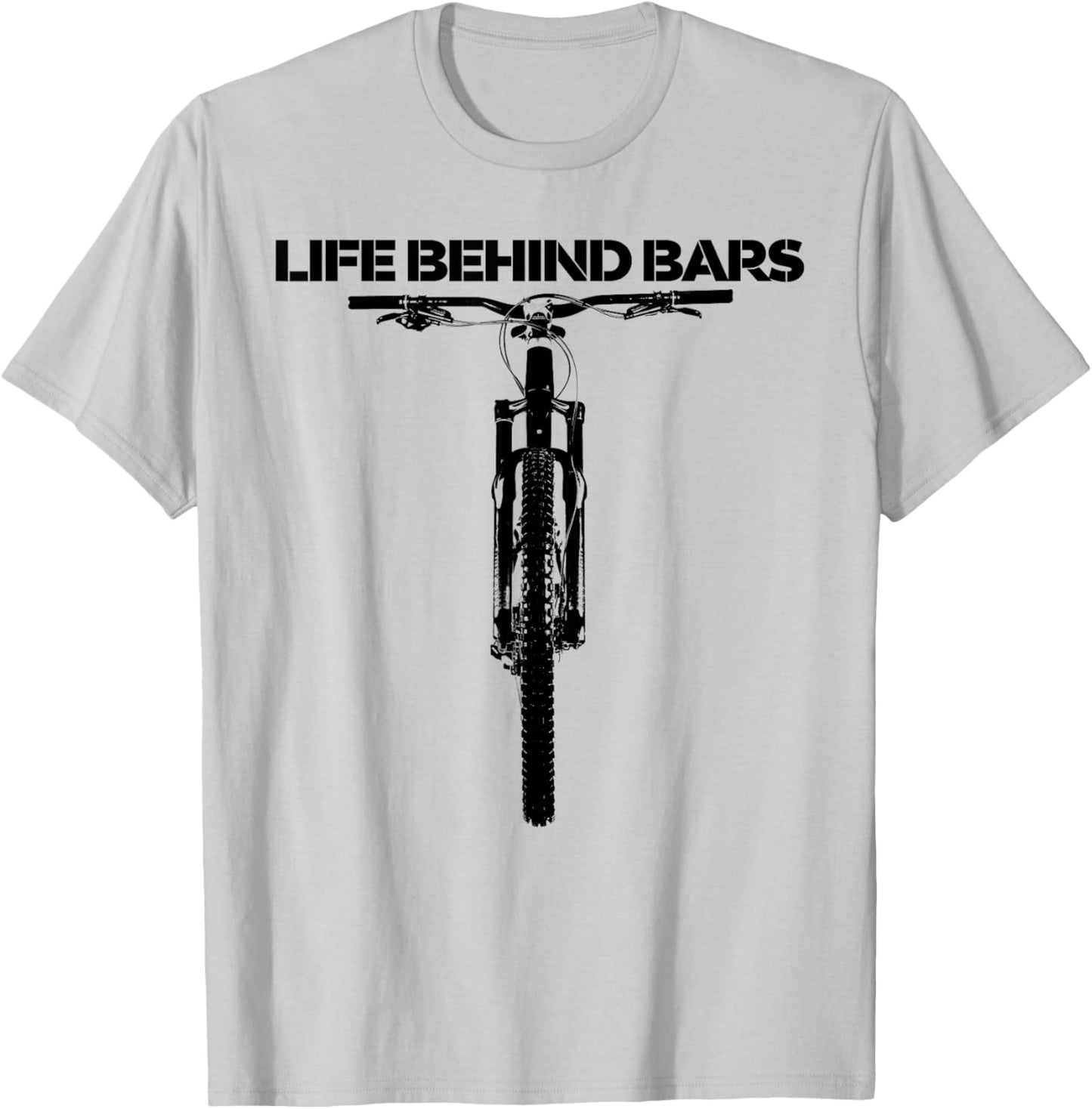 Life Behind Bars Funny MTB Mountain Bike Pun T-Shirt - T-Shirt | Ash