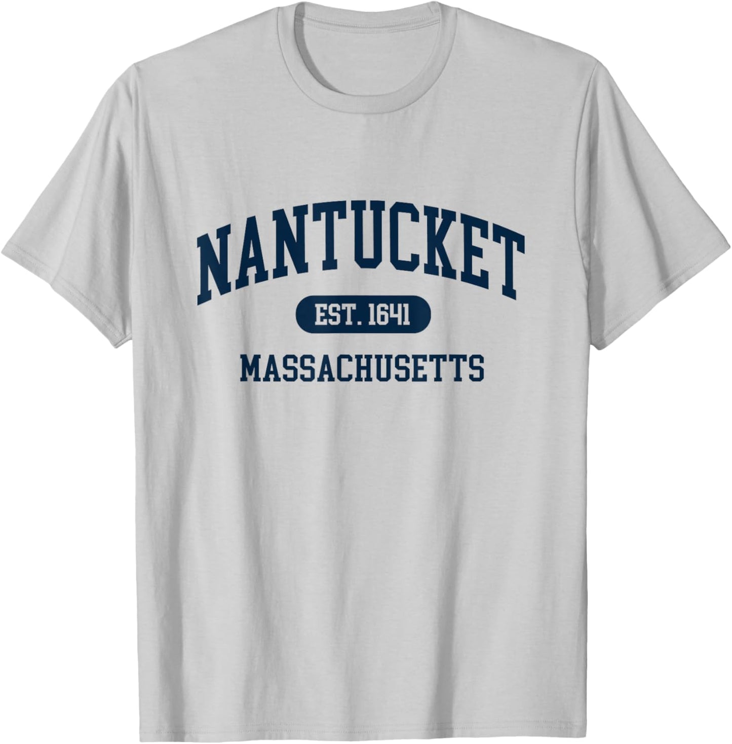 Nantucket Est 1641 Massachusetts MA Retro Varsity Style T-Shirt - T-Shirt | Ash