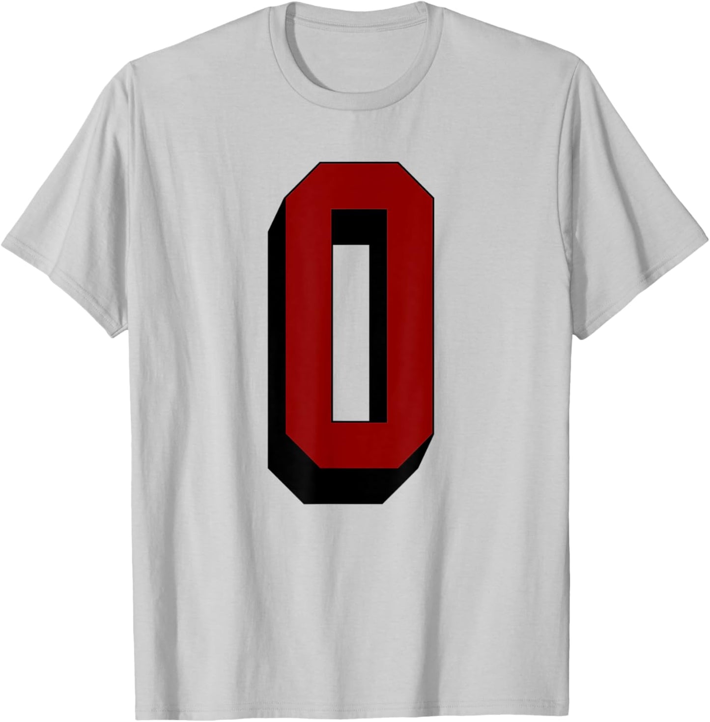 #0 Number 0 Varsity Fan Sports Team White Jersey T-Shirt - T-Shirt | Ash