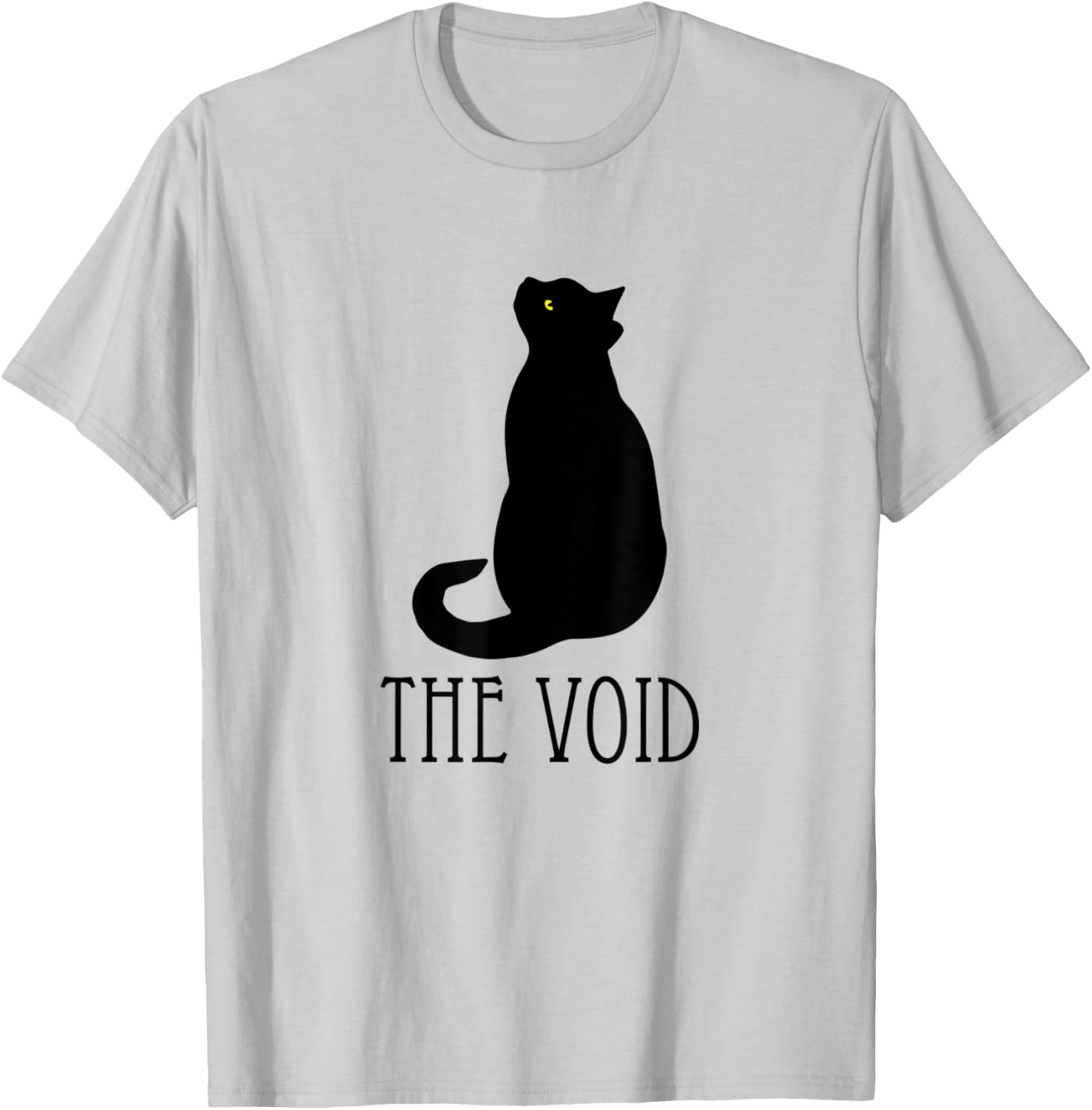 Black Cat The Void Funny Yellow Eye Kitty Cat Mom Dad Men Women Kids T-Shirt - T-Shirt | Ash