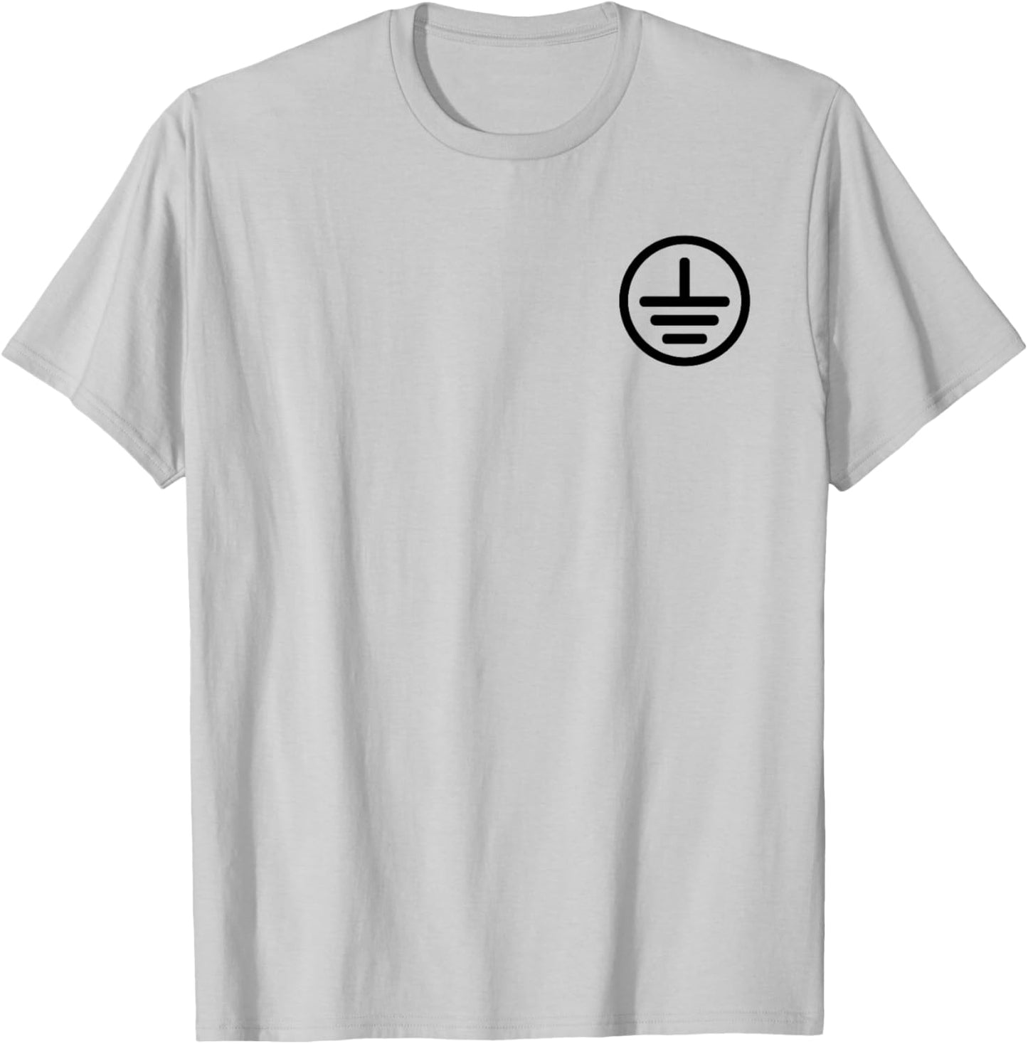 Electrical Ground Symbol Stay Grounded Electric Tech T-Shirt - T-Shirt | Ash