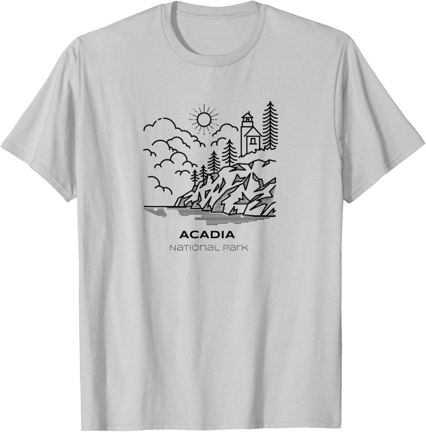 Vintage Acadia National Park Hike T-Shirt - T-Shirt | Ash