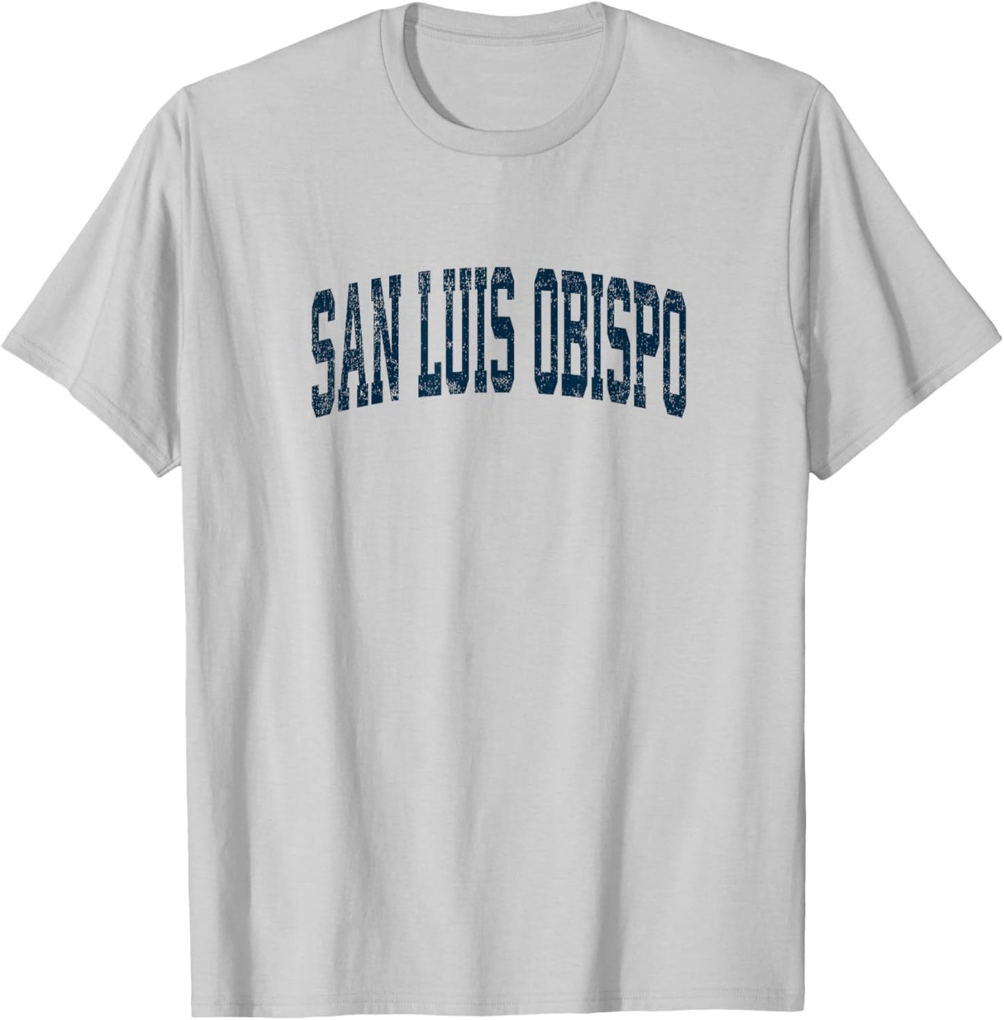 San Luis Obispo California CA Vintage Athletic Sports Navy D T-Shirt - T-Shirt | Ash