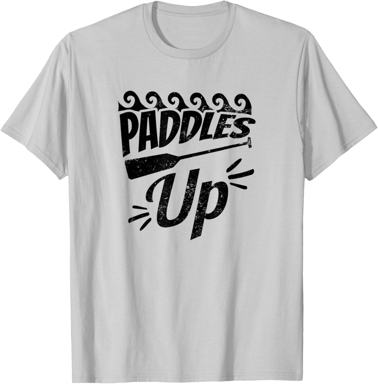 Paddles Up Design Dragon Boat T-Shirt - T-Shirt | Ash