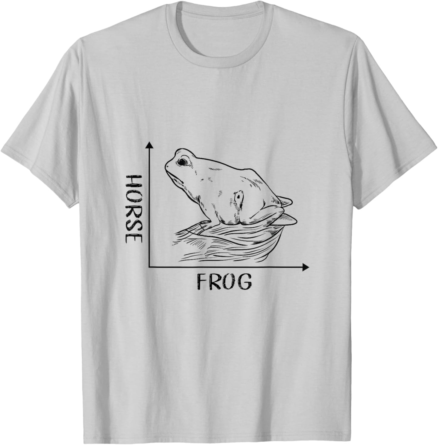 Frog Horse Optical Illusion Math Graph Drawing Philosopher T-Shirt - T-Shirt | Ash