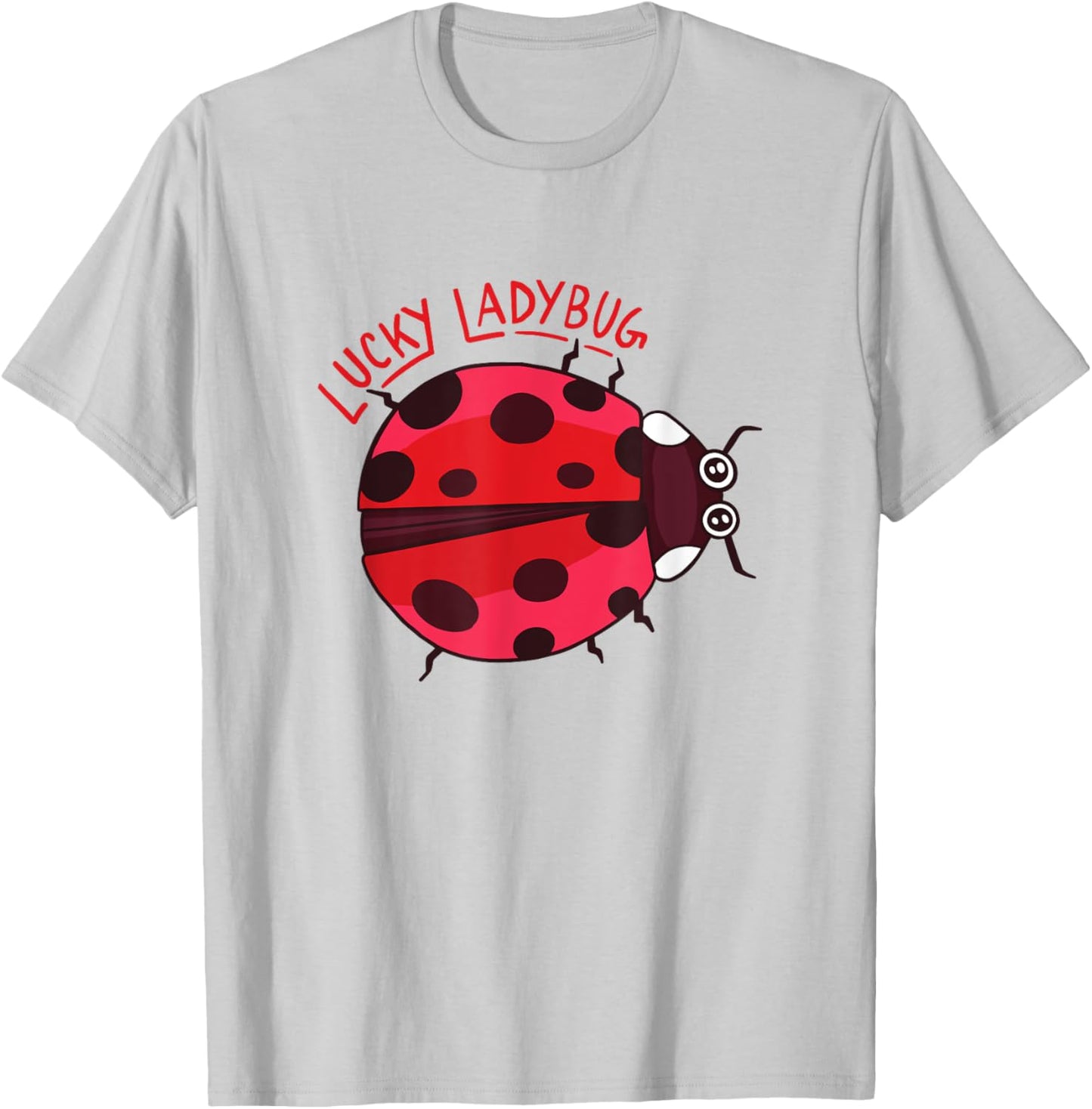 Cute Lucky Ladybug Summertime T-Shirt - T-Shirt | Ash
