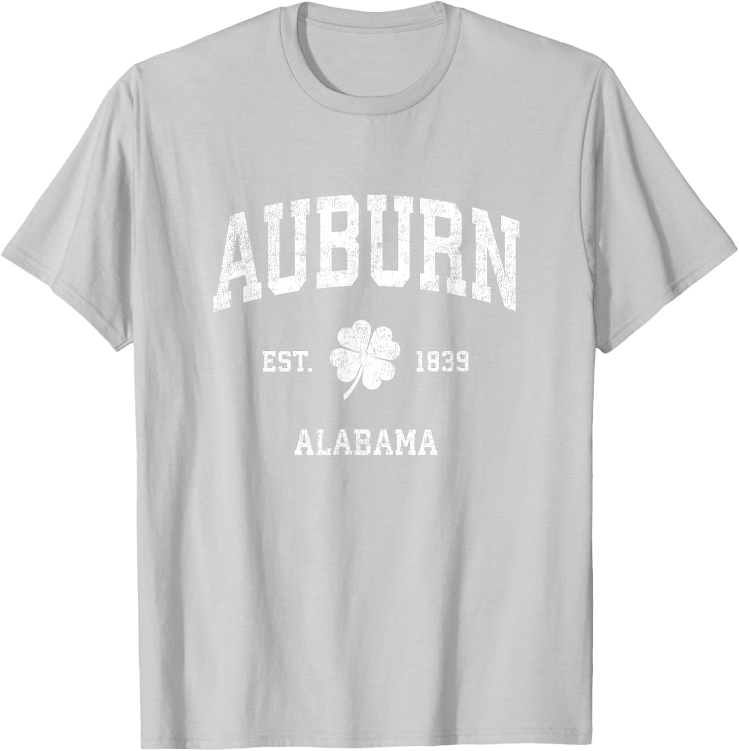 Auburn Alabama Vintage Shamrock Sports T-Shirt - T-Shirt | Ash