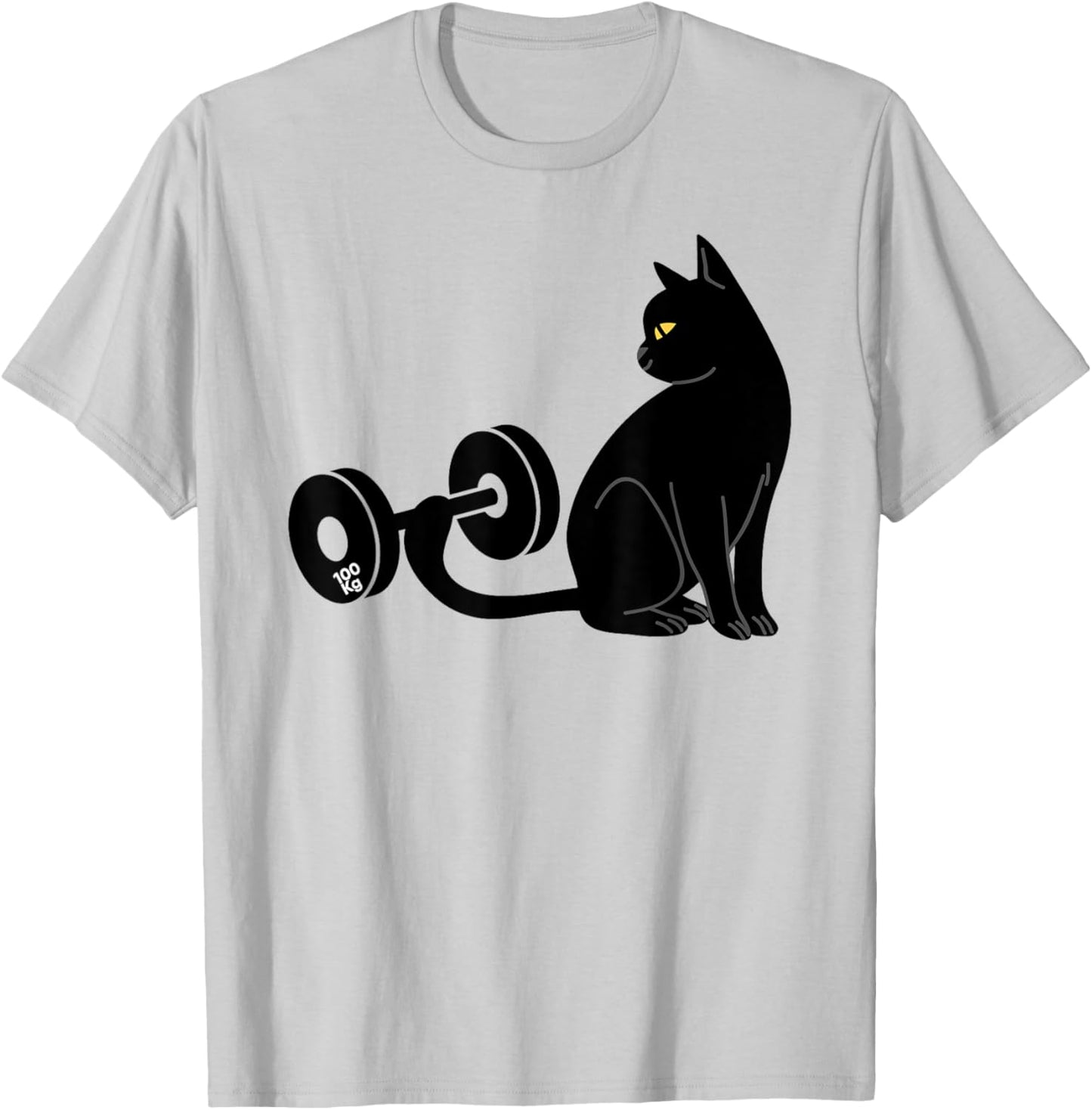 Deadlifting Cat Workout Gym Fitness Exercise Weightlifting T-Shirt - T-Shirt | Ash