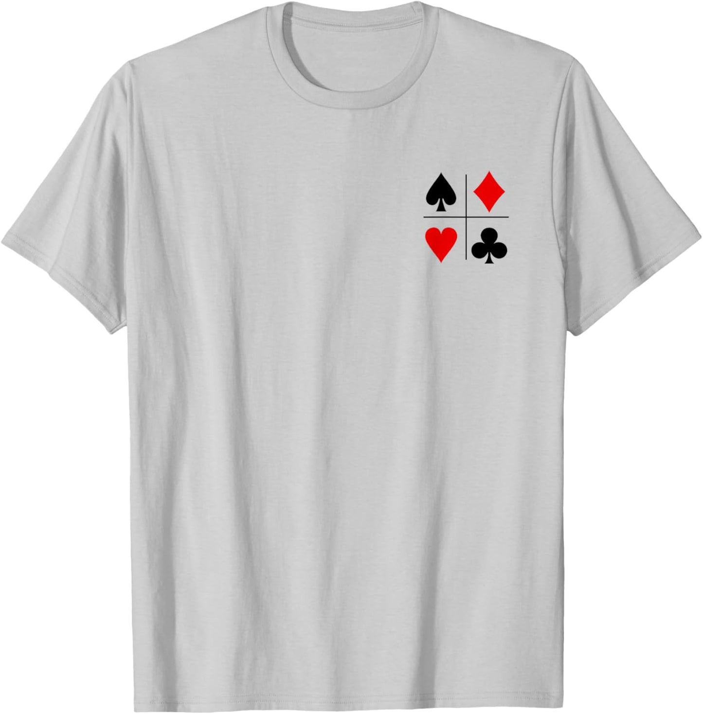 Diamonds Spades Hearts Clubs Playing Card Suits Poker T-Shirt - T-Shirt | Ash
