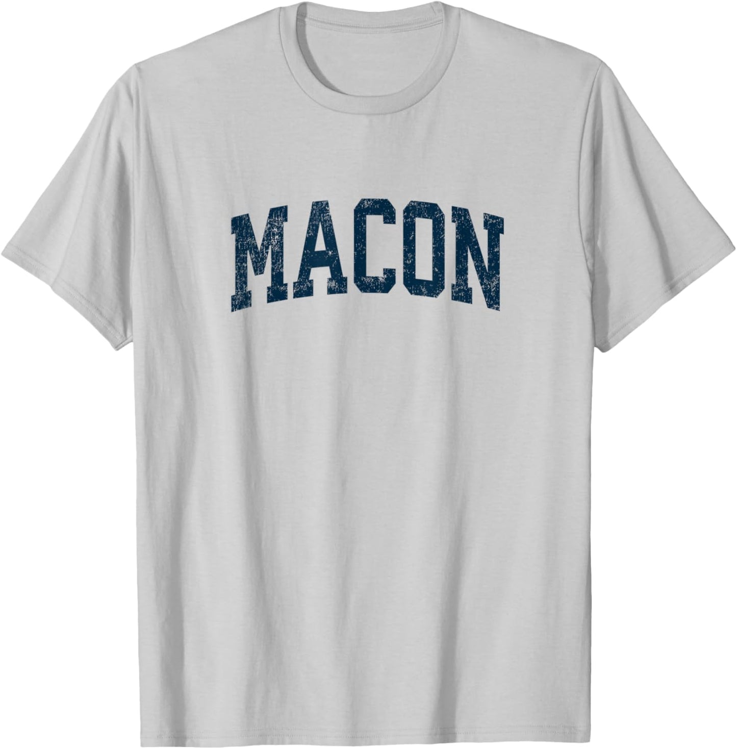 Macon Georgia GA Vintage Athletic Sports Navy Design T-Shirt - T-Shirt | Ash