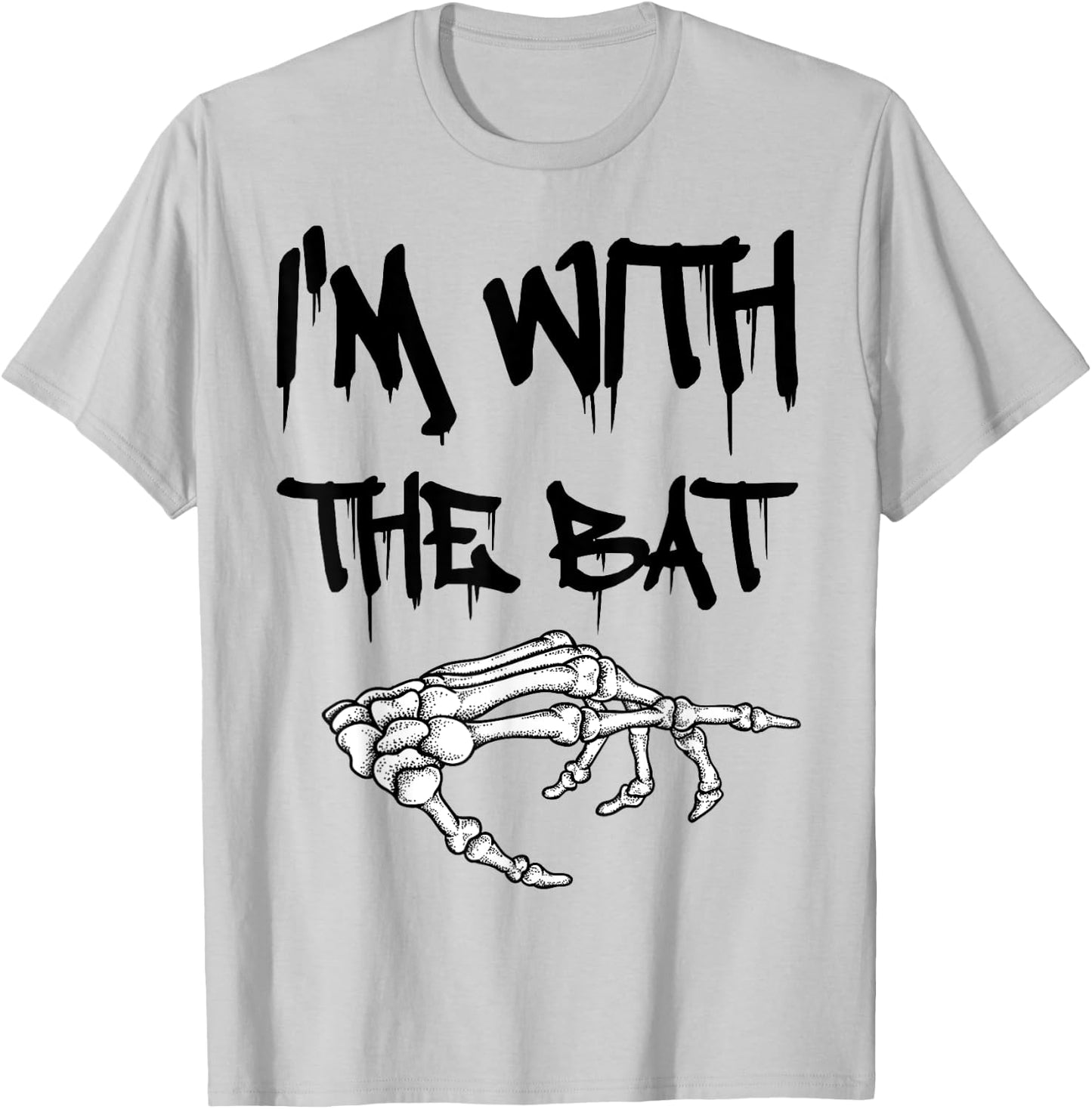I'm with the bat funny matching couple costume Halloween T-Shirt - T-Shirt | Ash