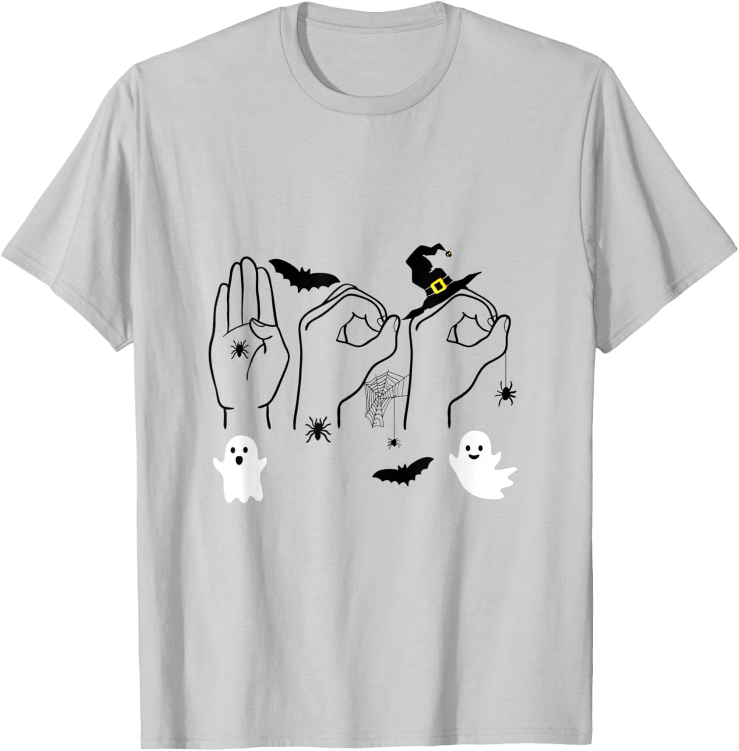 Boo ASL American Sign Language Halloween Costume T-Shirt - T-Shirt | Ash