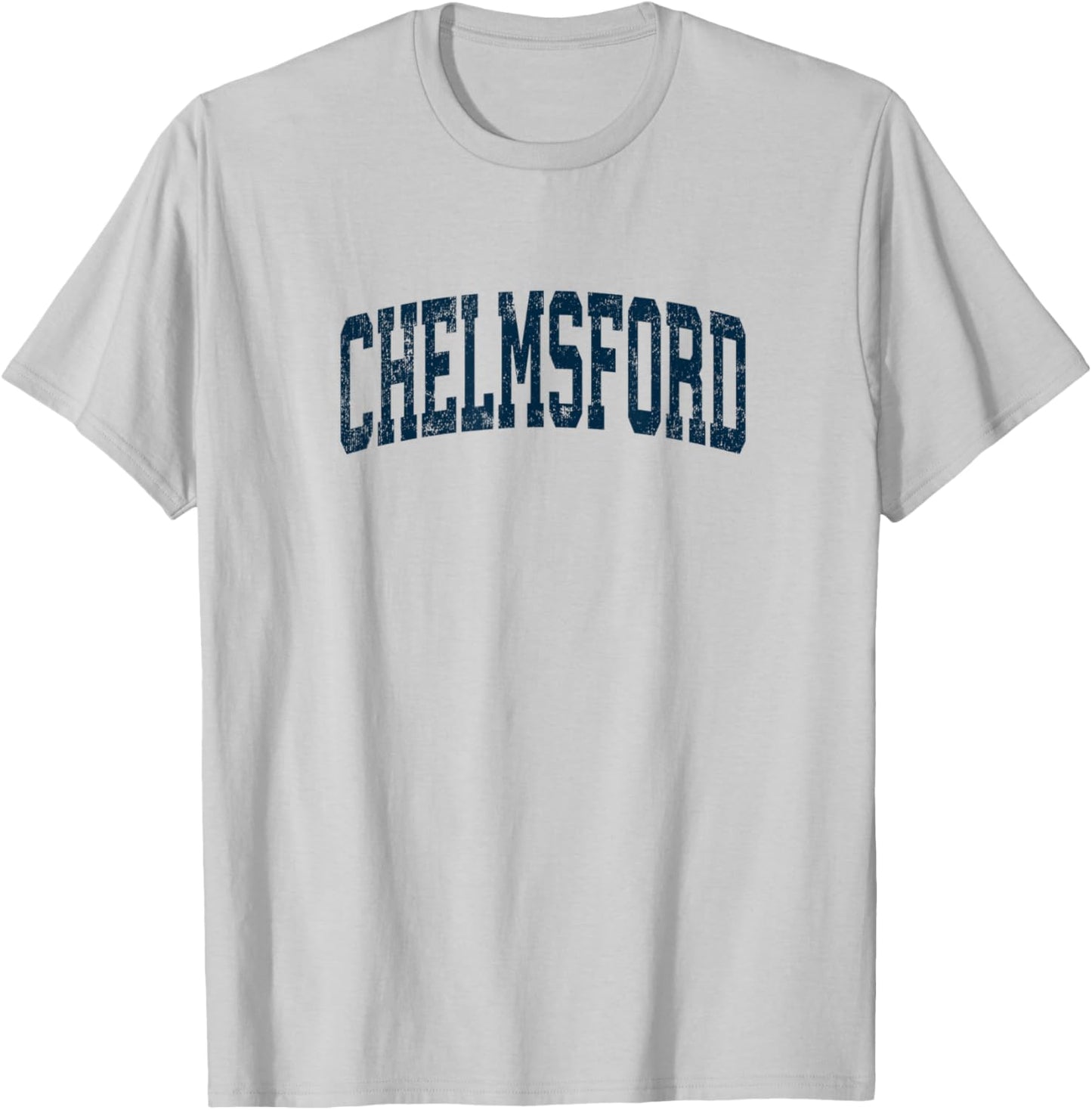 Chelmsford Massachusetts MA Vintage Athletic Sports Navy Des T-Shirt - T-Shirt | Ash