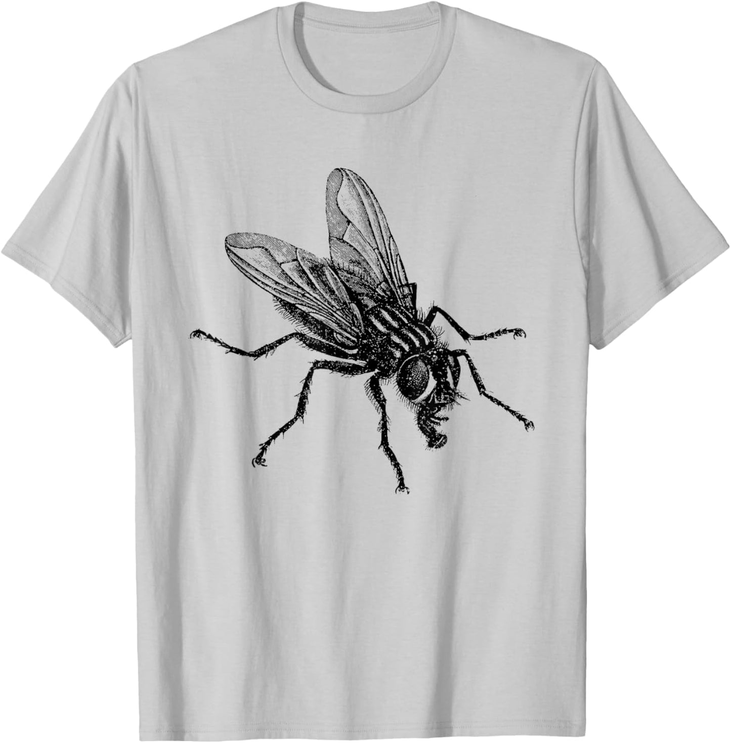 Vintage Housefly Print T-Shirt - T-Shirt | Ash