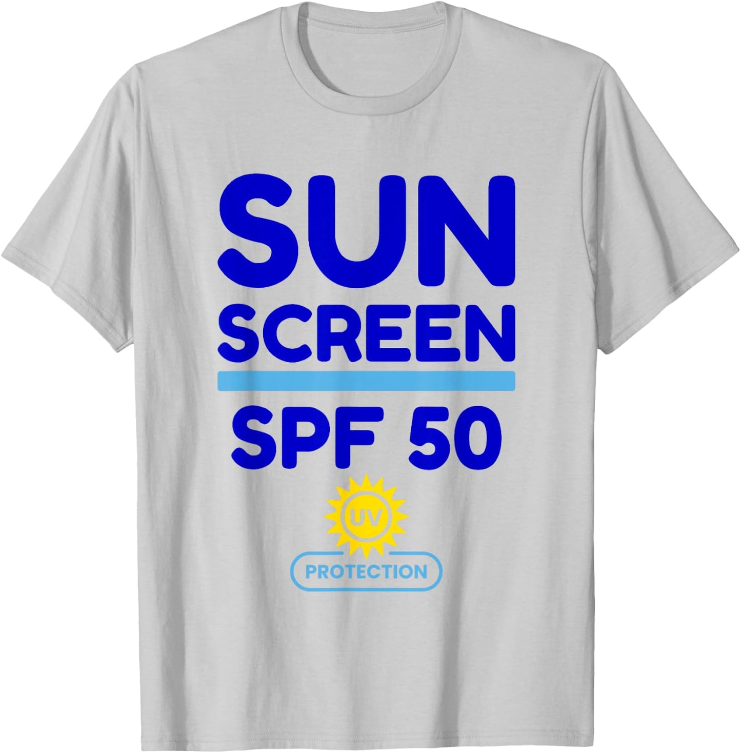 Sunscreen SPF 50 costume for vacation & Halloween sunscreen T-Shirt - T-Shirt | Ash