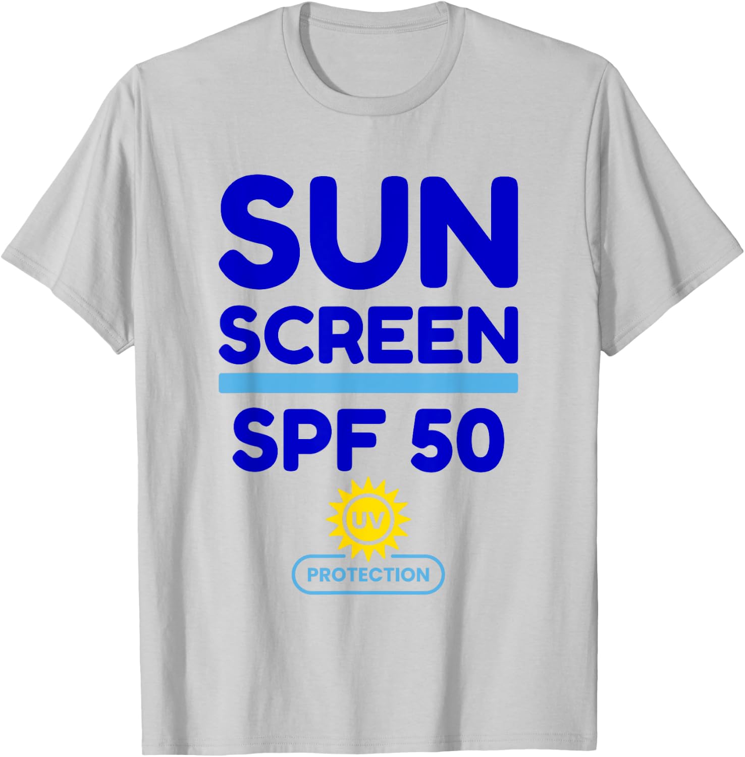 Sunscreen SPF 50 costume for vacation & Halloween sunscreen T-Shirt - T-Shirt | Ash