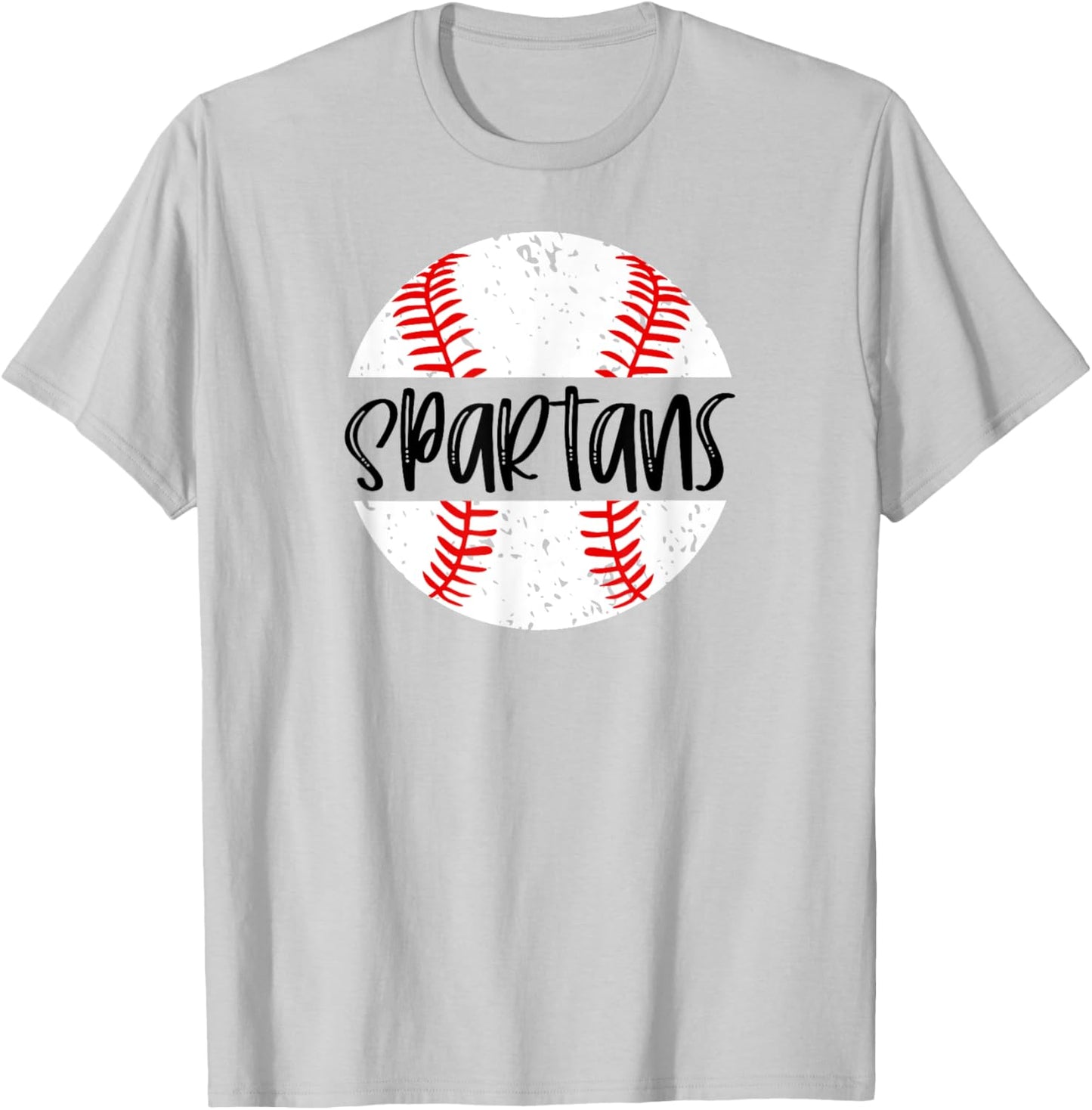 Spartans Baseball Team Mascot School Spirit Game Day T-Shirt - T-Shirt | Ash
