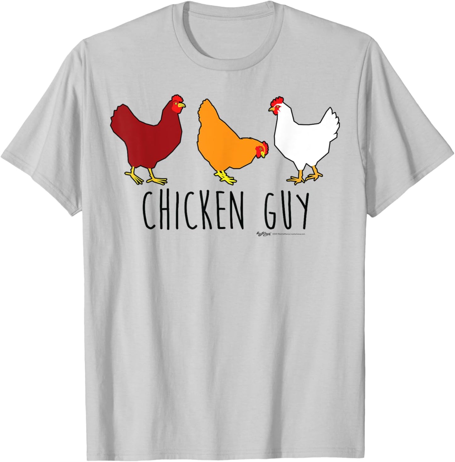 Chicken Guy Funny Farmers T-Shirt - T-Shirt | Ash