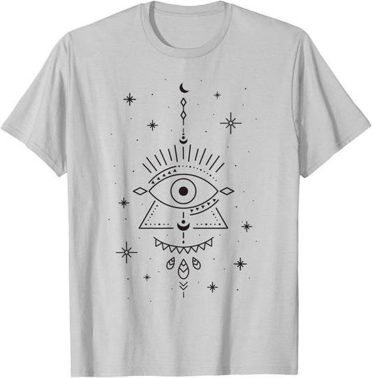 Seeing Eyes Yoga Evil Eye Yoga Evil Eye Curse Protection T-Shirt - T-Shirt | Ash