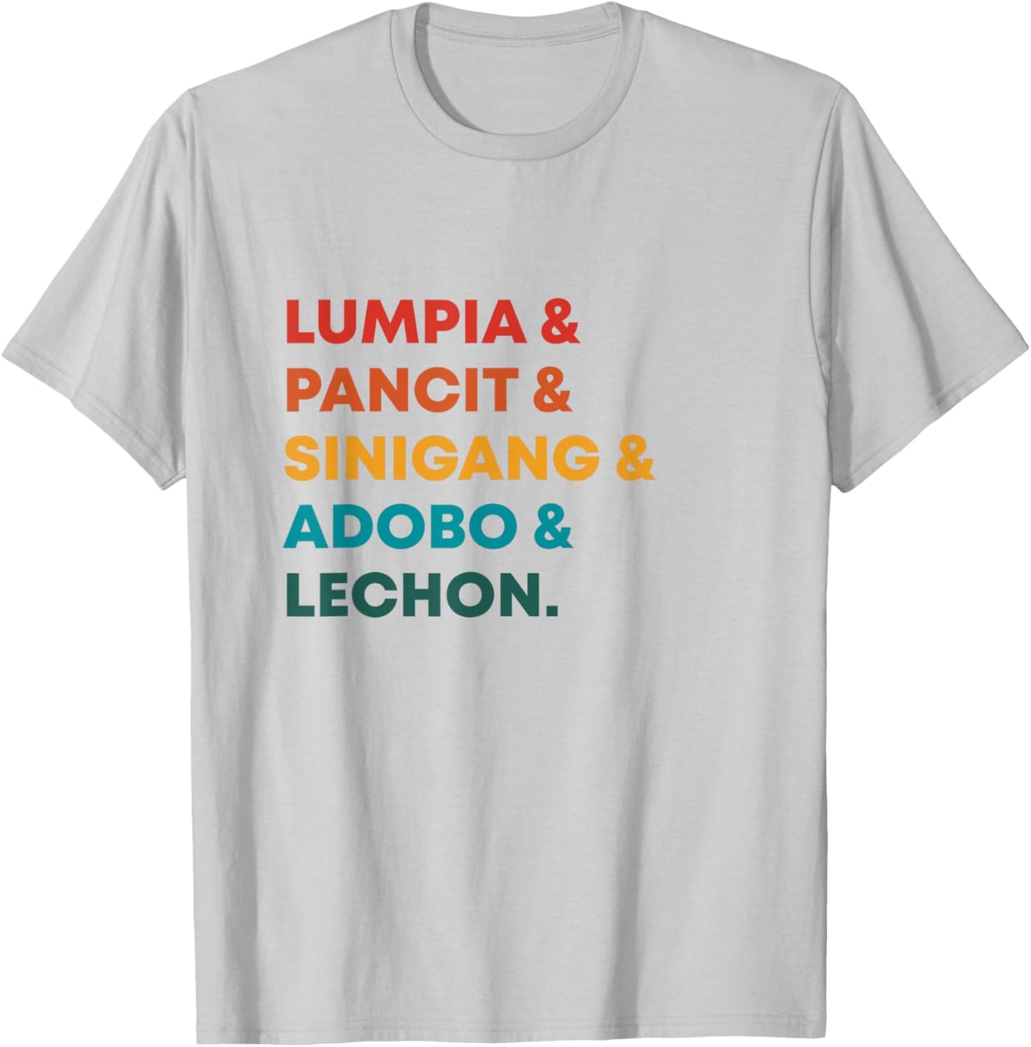 Retro Lumpia Pancit Sinigang Adobo And Lechon Filipino Food T-Shirt - T-Shirt | Ash
