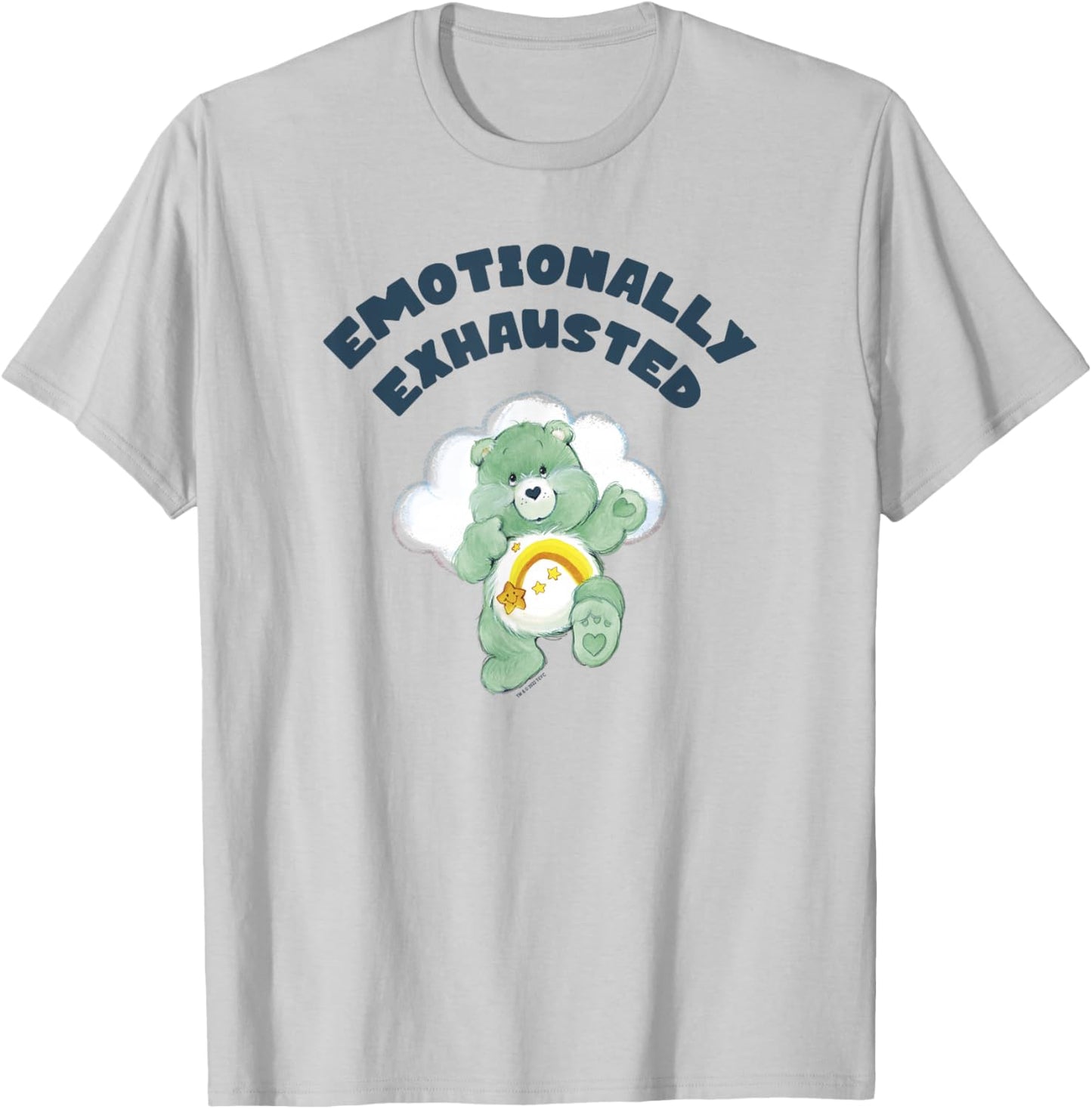 Care Bears Wish Bear Emotionally Exhausted Cloudy Poster T-Shirt - T-Shirt | Ash