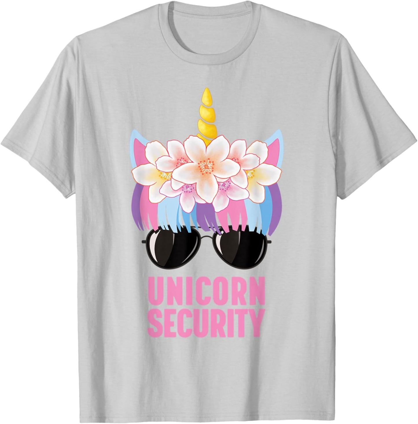 Cute Unicorn Security T-Shirt - T-Shirt | Ash
