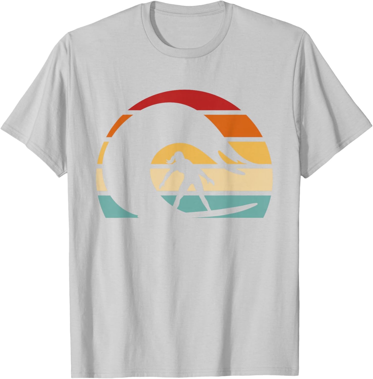 Hobby Surf Surfboard Surfer Water Sport Retro Girl Surfing T-Shirt - T-Shirt | Ash