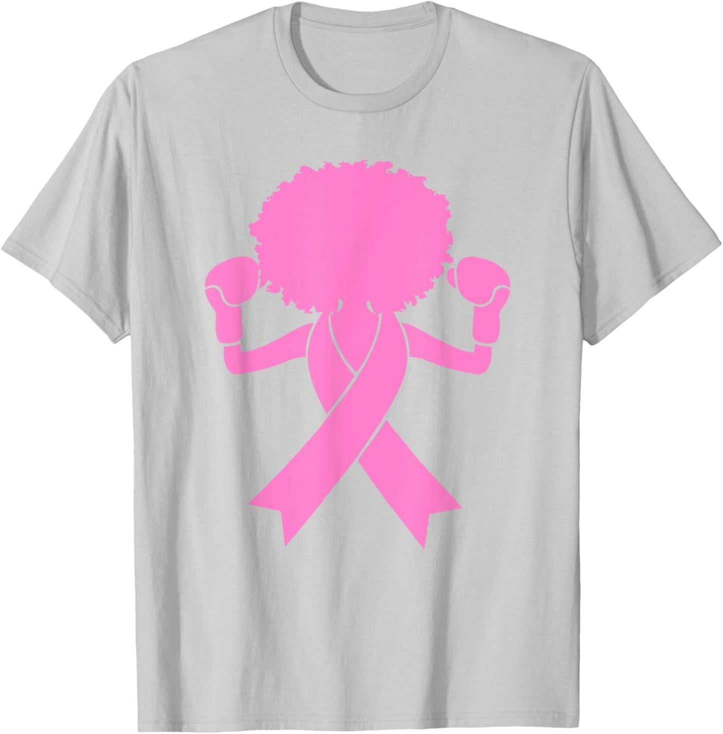 Breast Cancer Awareness Warrior Pink Ribbon Support T-Shirt - T-Shirt | Ash