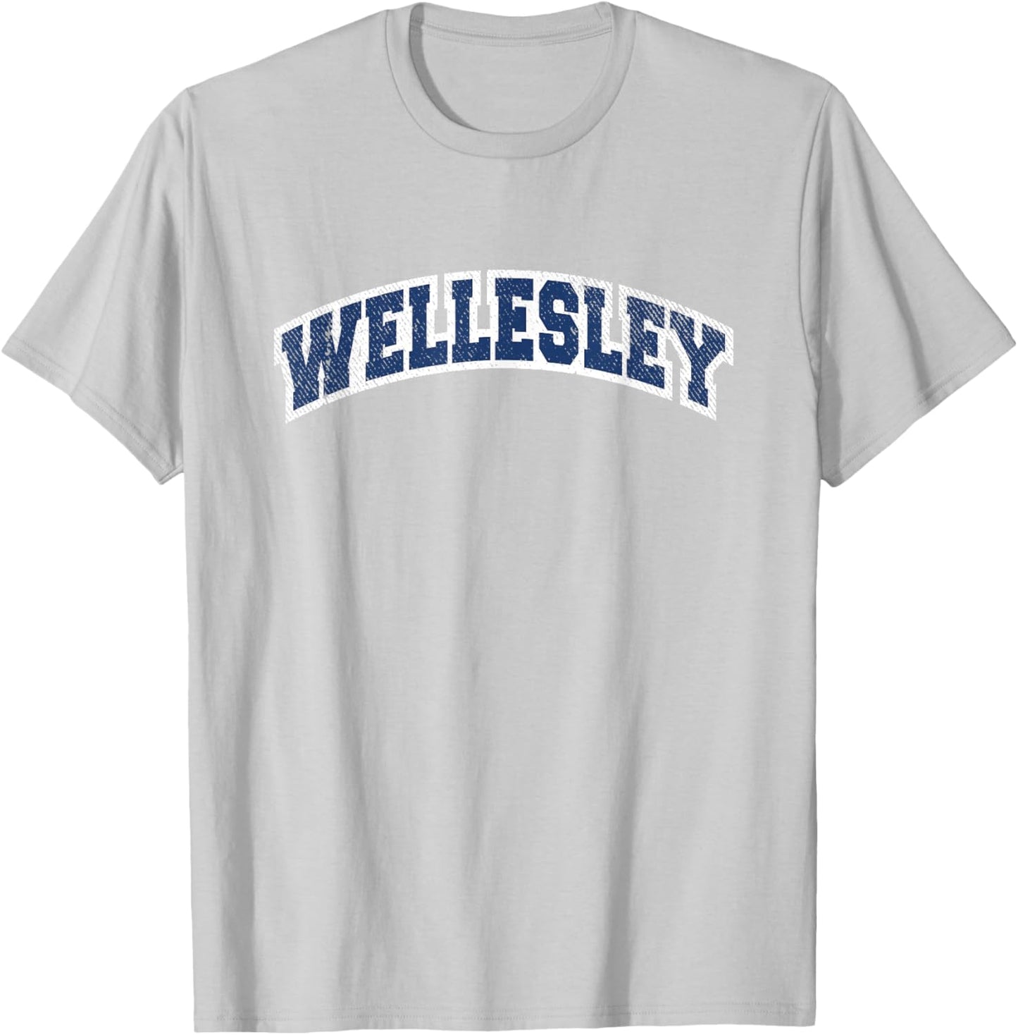 Wellesley Massachusetts Varsity Style Vintage T-Shirt - T-Shirt | Ash