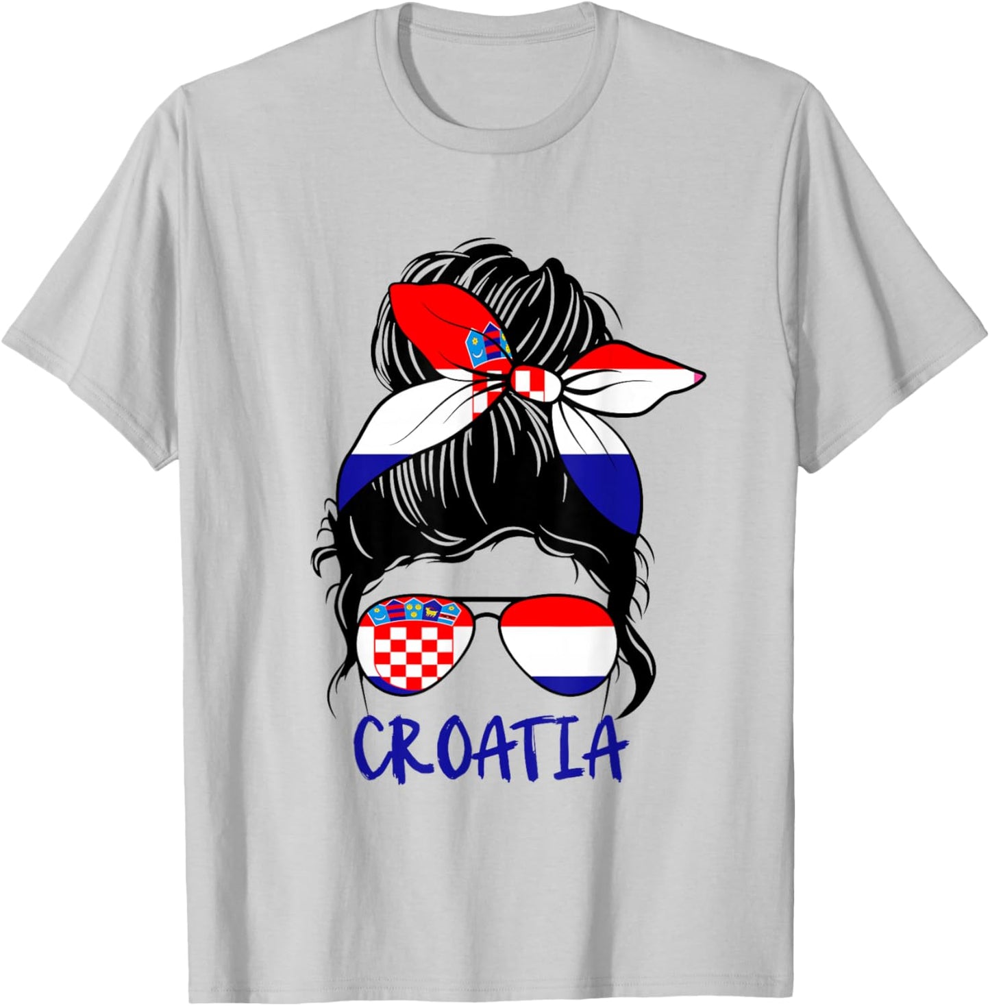 Croatian Girl Croatian Woman Proud Croatia Flag Hrvatska T-Shirt - T-Shirt | Ash