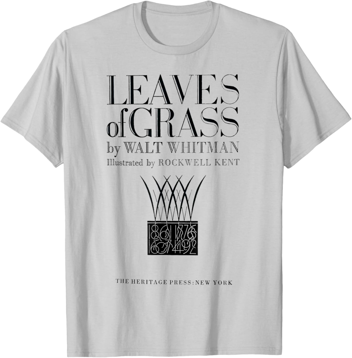 Leaves of Grass Walt Whitman Title Page T-Shirt - T-Shirt | Ash