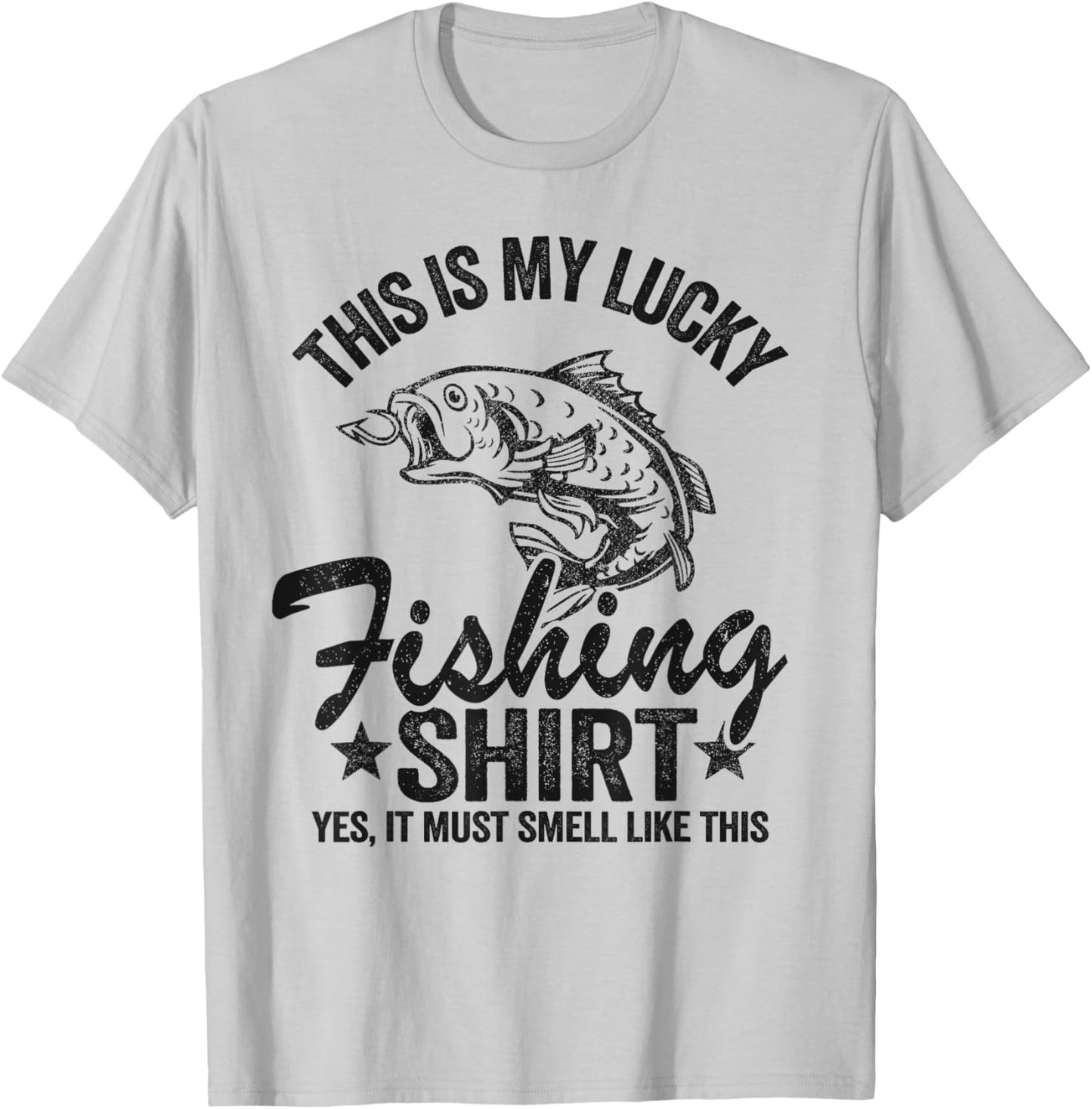 Bass Fishing Jokes Humor Fisherman This Is My Lucky Fishing T-Shirt - T-Shirt | Ash
