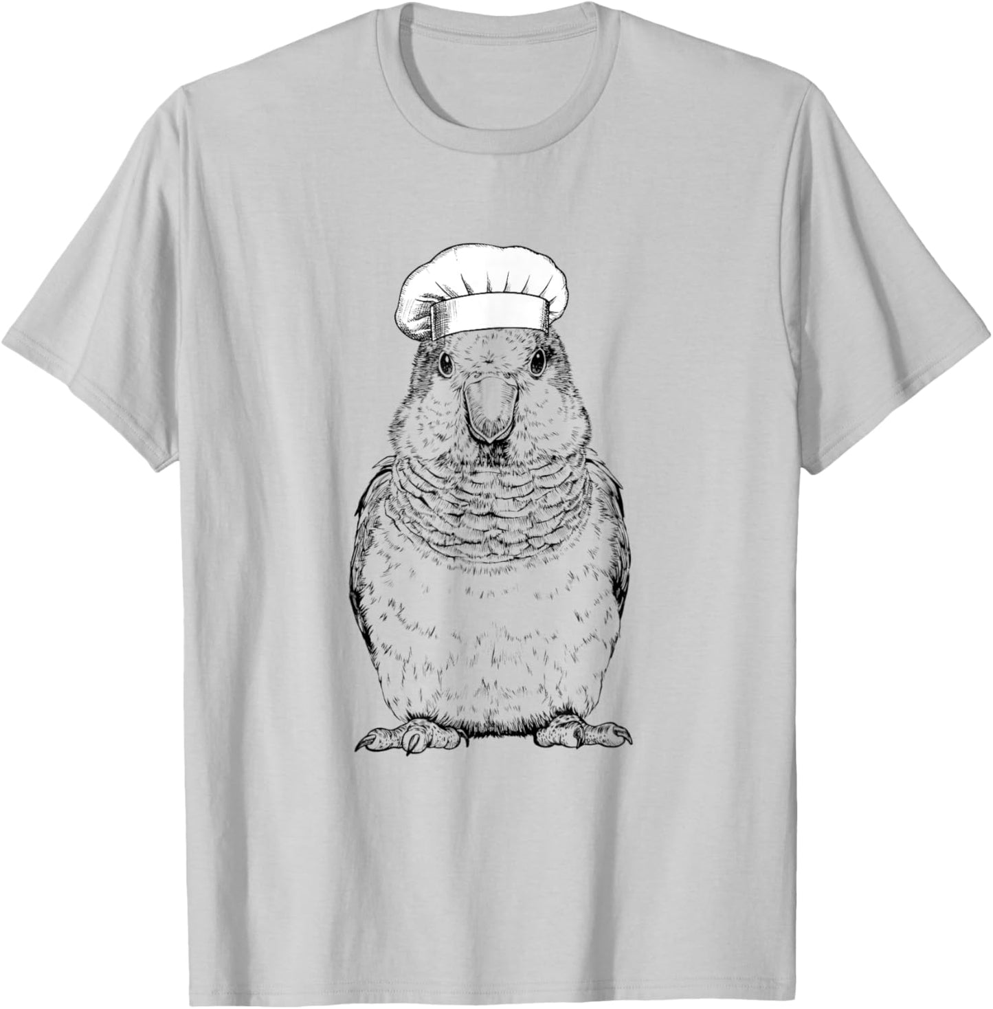 Quaker Parrot Cook Chef Funny Cooking Bird T-Shirt - T-Shirt | Ash