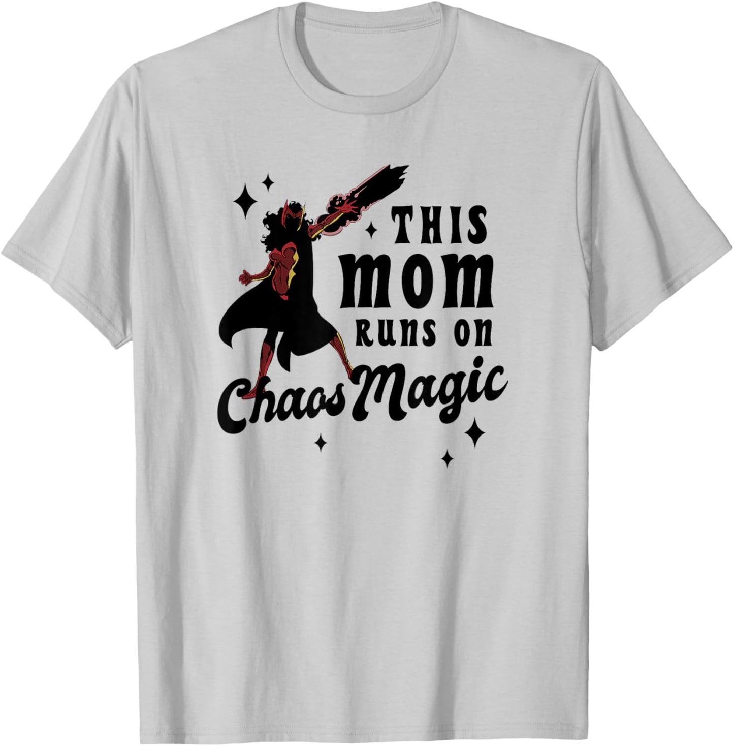 Marvel Mother's Day Scarlet Witch Mom Magic Chest Text Logo T-Shirt - T-Shirt | Ash