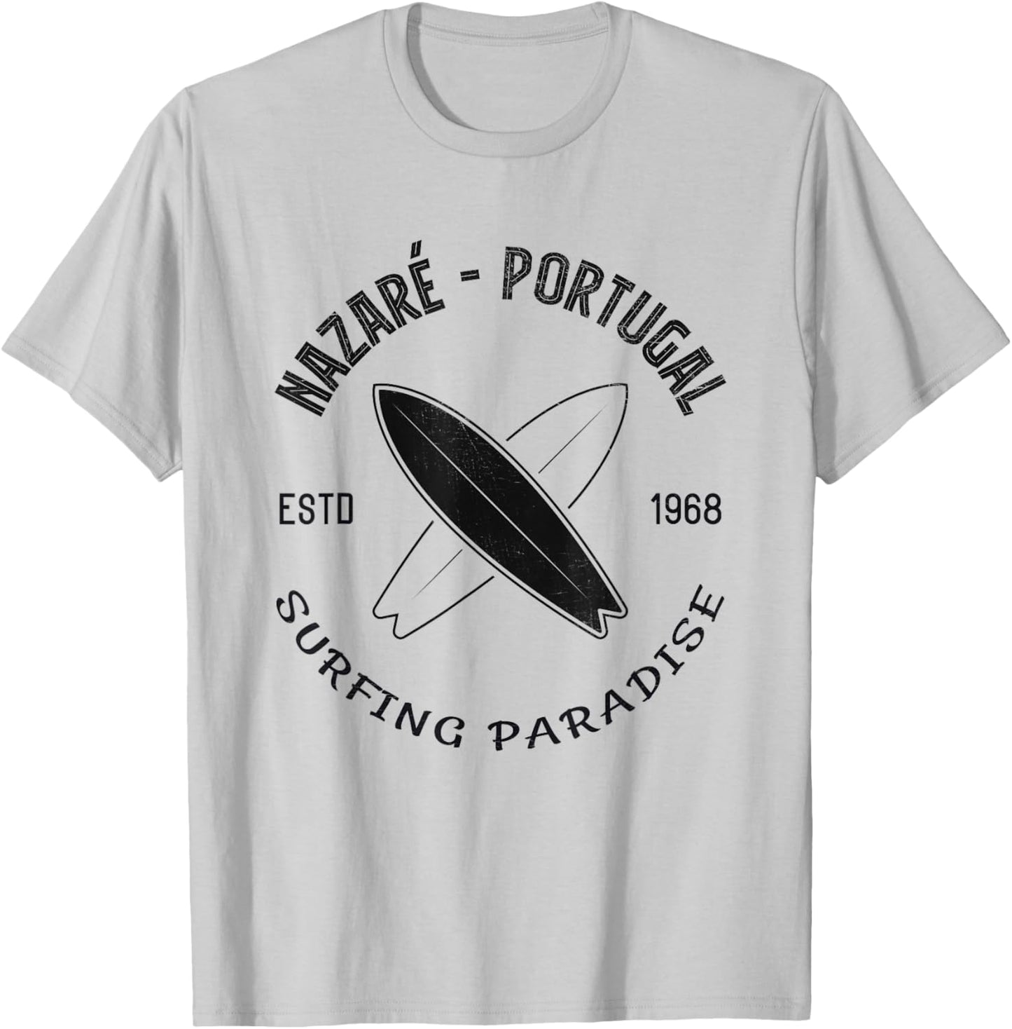 Nazare Surf Surfing Portugal Souvenir Surfer Praia do Norte T-Shirt - T-Shirt | Ash