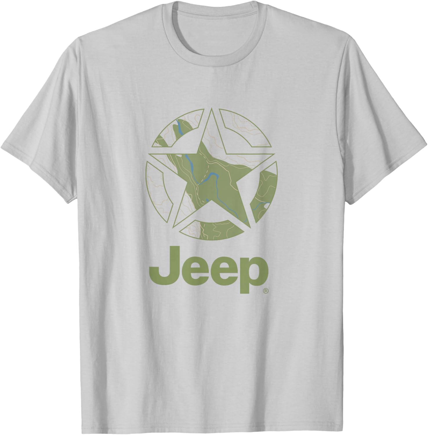 Jeep Army Star Map T-Shirt - T-Shirt | Ash