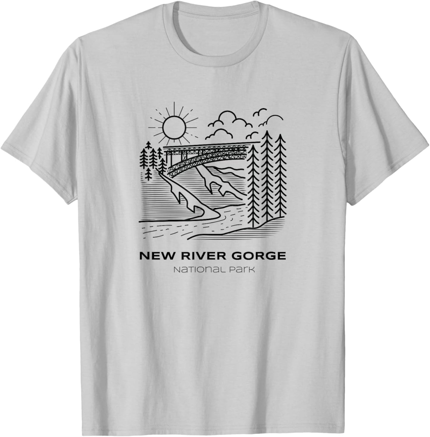 Vintage New River Gorge National Park Hike T-Shirt - T-Shirt | Ash