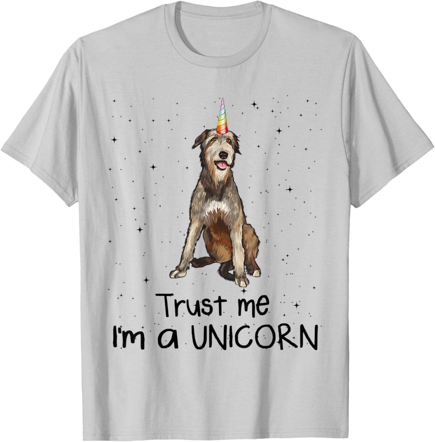 Irish Wolfhound Trust Me I'm A Unicorn Dog Men Women Kids T-Shirt - T-Shirt | Ash