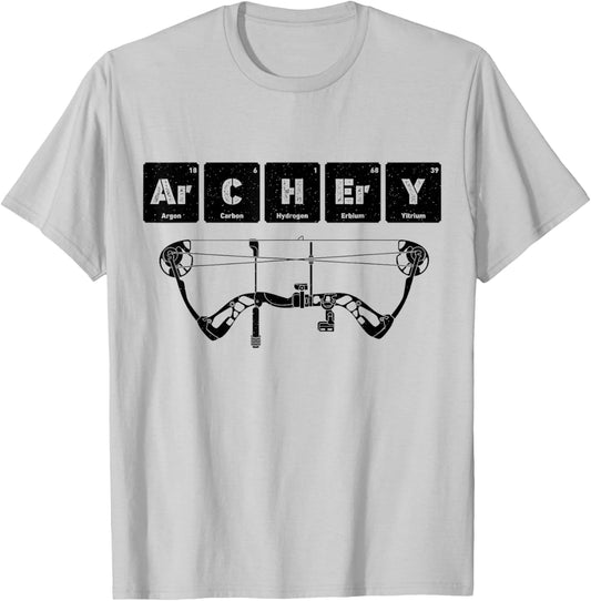 Archery Chemistry Periodic Table Of Elements Men Archer Bow T-Shirt - T-Shirt | Ash
