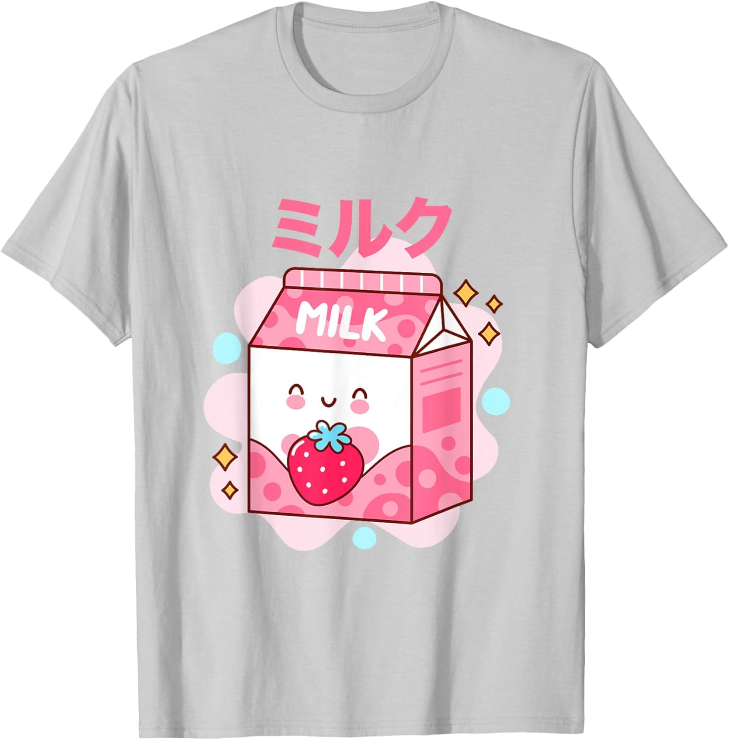 Japanese Strawberry Milk - Pink Strawberry Milk Shake Carton T-Shirt - T-Shirt | Ash