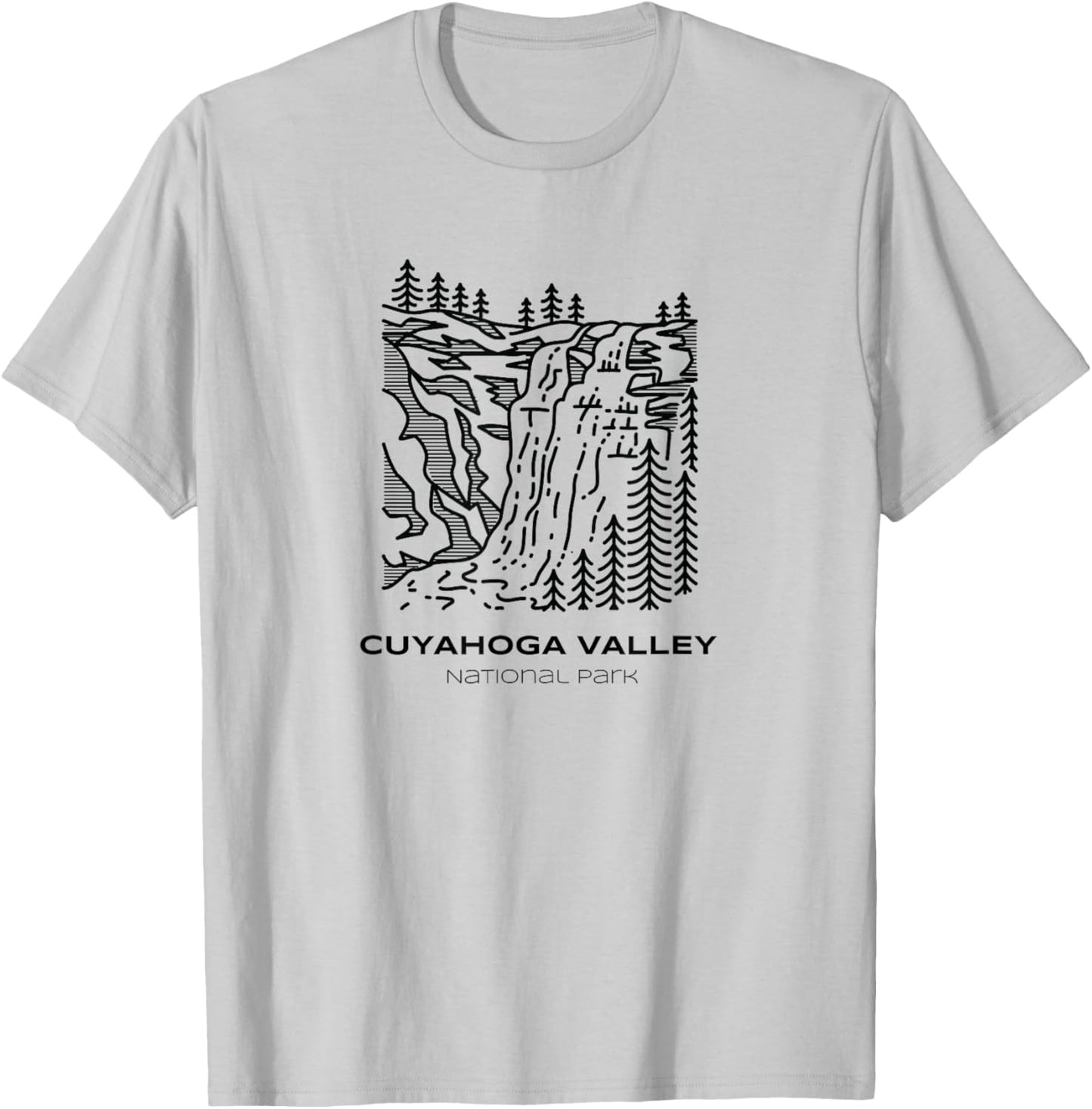 Tout Wear Cuyahoga Valley National Park -Adults, Kids Grey Cotton 60%, Polyester 40% Short Sleeve Classic Fit Graphic Small T-Shirt - T-Shirt | Ash
