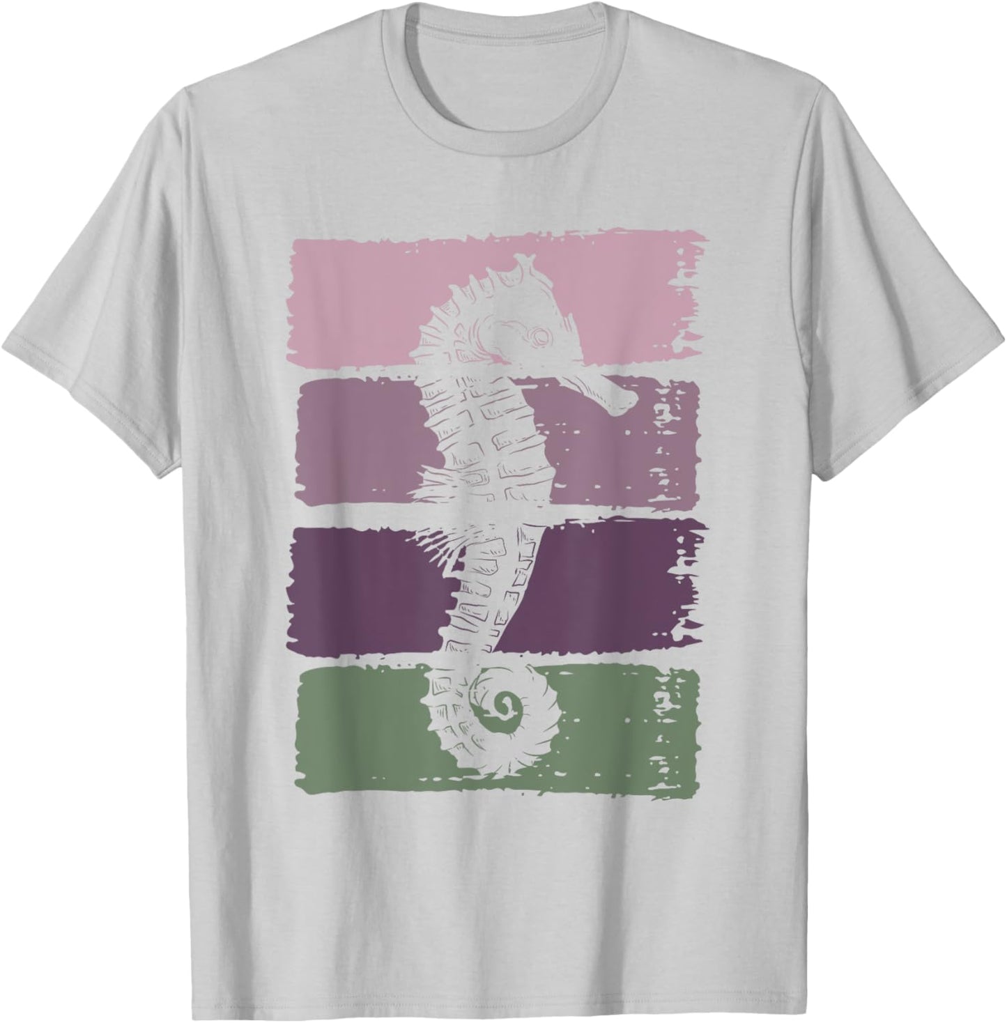 Retro Sea Fish Ocean Animal Sea Creature Seahorse T-Shirt - T-Shirt | Ash