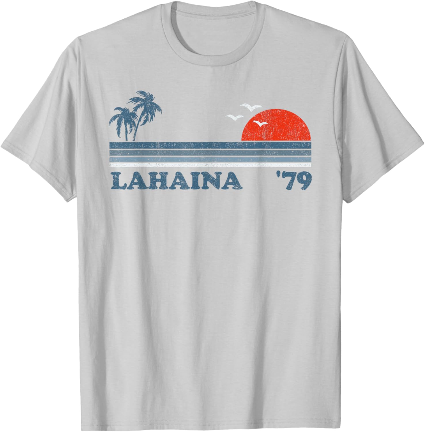 Vintage Lahaina Maui Hawaii Beach Retro Hawaiian 70's Gift T-Shirt - T-Shirt | Ash