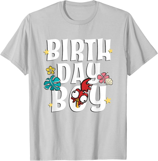 Disney Moana Birthday Boy Cute HEI HEI Big Chest Text Logo T-Shirt - T-Shirt | Ash